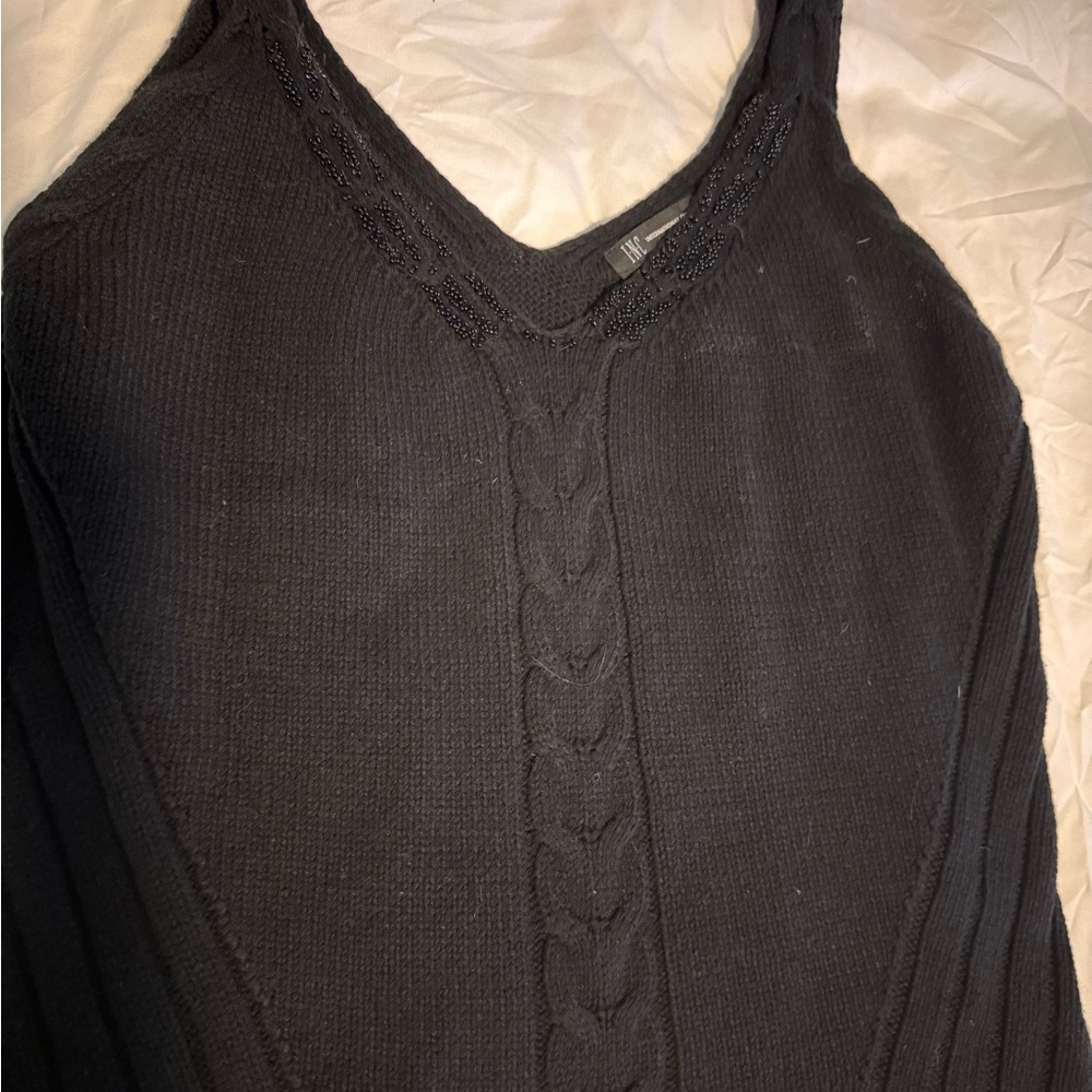 INC International Concepts Elegant Black V-Neck Sweater